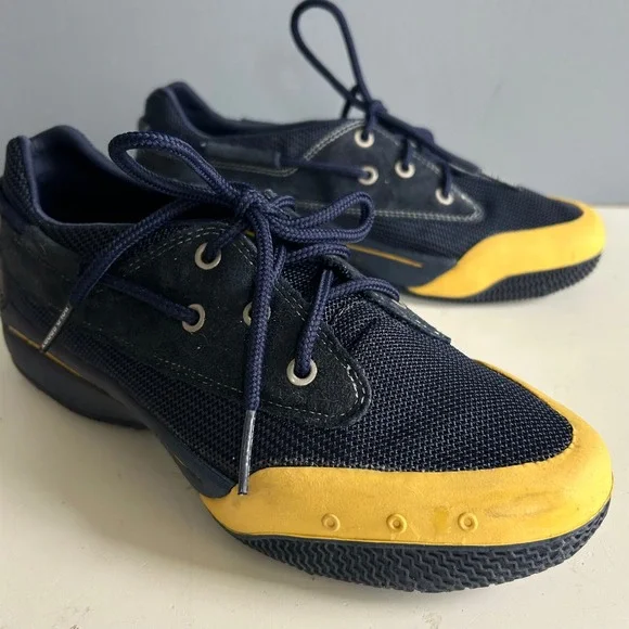 Polo Sport Ralph Lauren Boat shoes Sneakers Mens 7.5 blue preppy Americana vtg